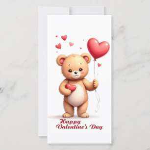 Oso de peluche lindo con corazón – Feliz día de Sa