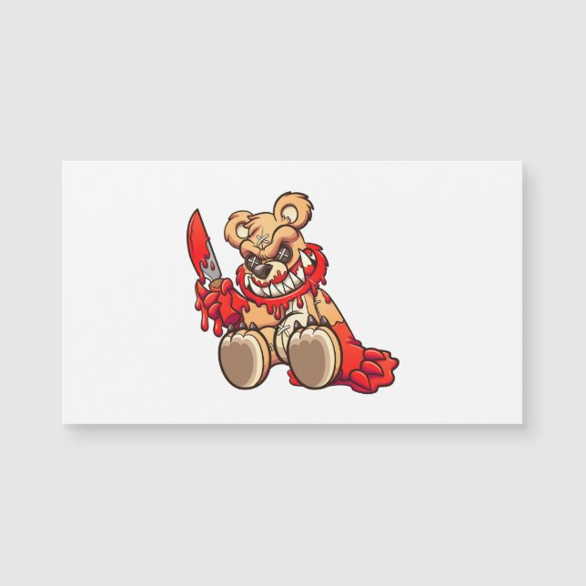 oso de peluche malvado cubierto de sangre y sosten (Anverso)