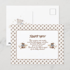 Oso de peluche marrón ¡Es un niño! Tarjeta postal 