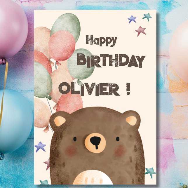 Oso de peluche marrón felicitación de cumpleaños f (Subido por el creador)