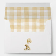 Oso de peluche patrón de cuadros gingham marrón cl