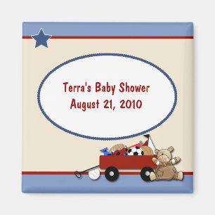 Oso de peluche poco imán rojo de Baby Shower del