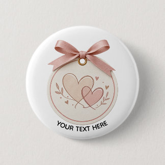 Oso de peluche rosa lindo botón personalizado con
