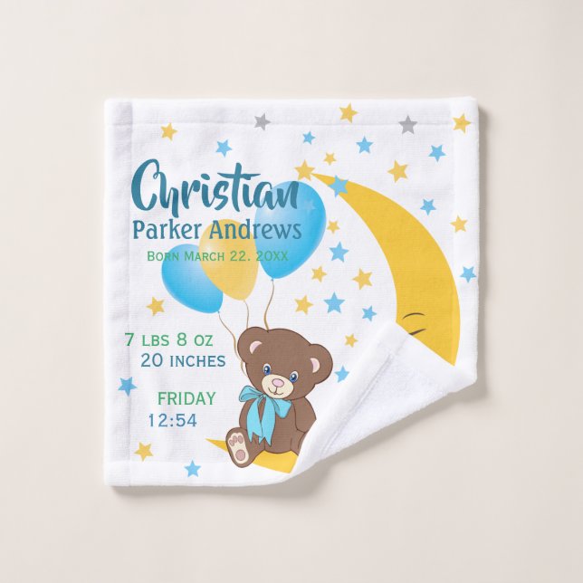 Oso de peluche sentado en las estadísticas del nac (Toallita)