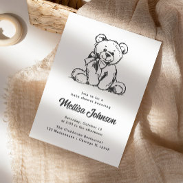 Oso de peluche simple | Invitación de Baby Shower