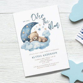 Oso de peluche sobre la invitación de Baby Shower