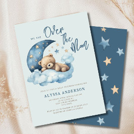 Oso de peluche sobre la invitación de Baby Shower 