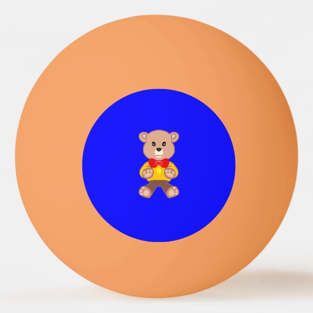 Oso de peluche suave en bolas de ping-pong azul (Anverso)