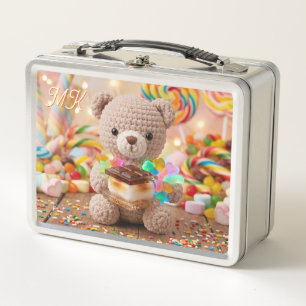 Oso de peluche tejido con S'more Personalizado