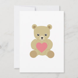 Oso de peluche tradicional con tarjeta de corazón