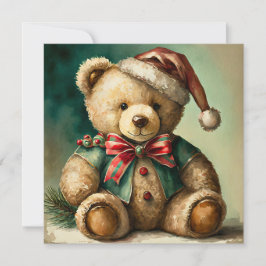 Oso de peluche vintage de Navidad