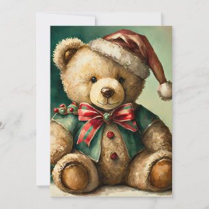 Oso de peluche vintage de Navidad