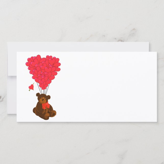 Oso de peluche y globos cardíacos (Anverso)