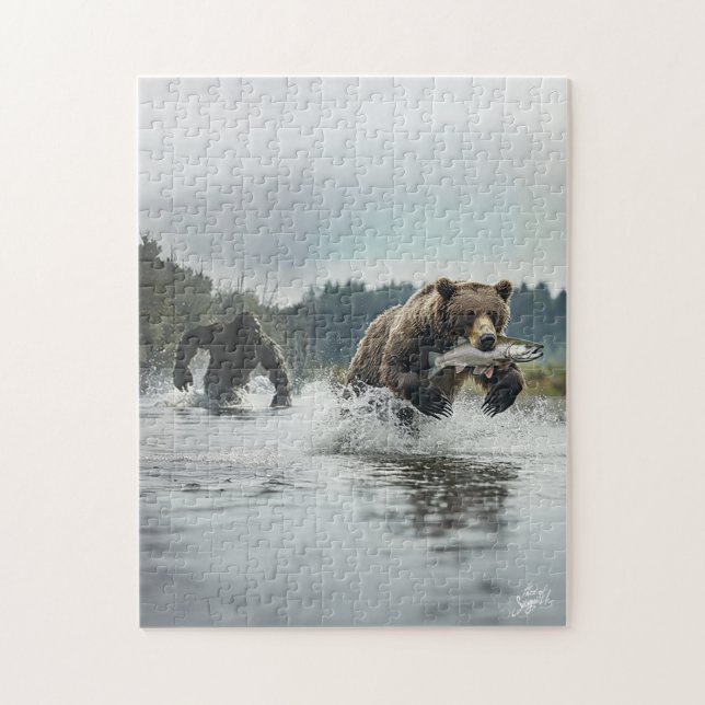 Oso de persecución de pies gigantes: rompecabezas  (Vertical)
