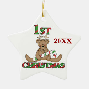 Oso de reno 1.ᵉʳ Ornamento de Navidad
