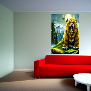 Oso de sabertooth   Poster de arte de IA