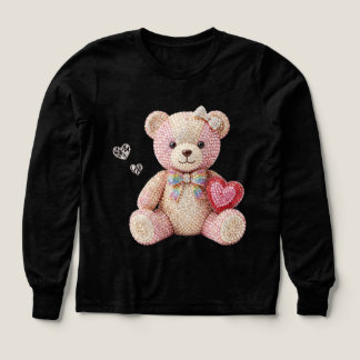 Oso de San Valentín con estrías de diamantina