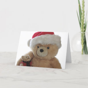 Oso de Santa con poca tarjeta de Navidad del oso
