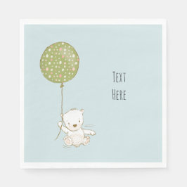 Oso de servilleta de ducha personalizado con globo
