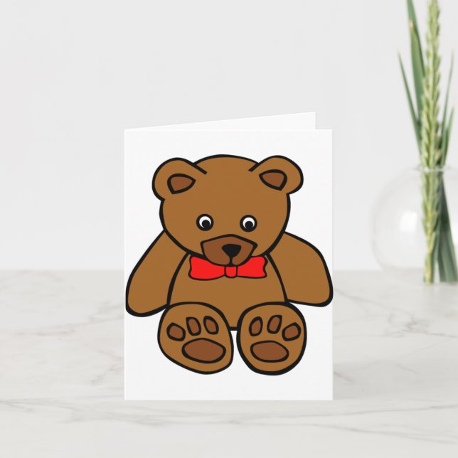 Oso De Teddy Con Cartas De Nota De Bow Rojo (Anverso)