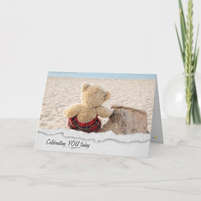 Oso De Teddy Con Tarjeta De Cumpleaños De La Perfo (Anverso)