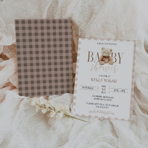 Oso de Teddy Invitación Baby Shower Oso Neutral