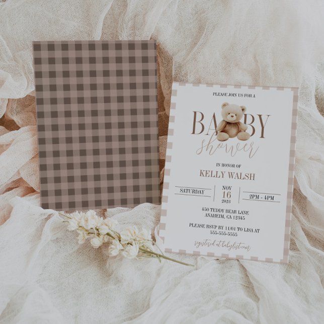 Oso de Teddy Invitación Baby Shower Oso Neutral (Subido por el creador)