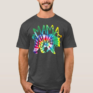 Oso de tinte de amarre femenino mamá camiseta a ju