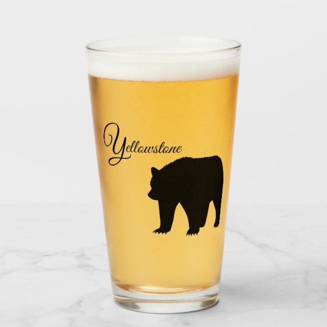 Oso de Tumbler de Glass-Yellowstone (Anverso (lleno))