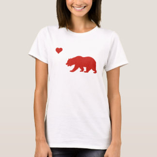 Oso del amor de California y camiseta rojos del