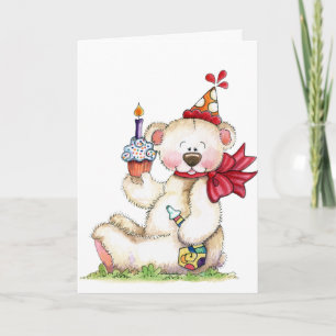 Oso del feliz cumpleaños - tarjeta