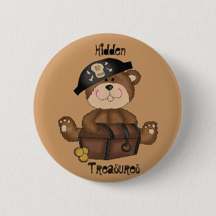 Oso del pirata de la diversión con el botón del
