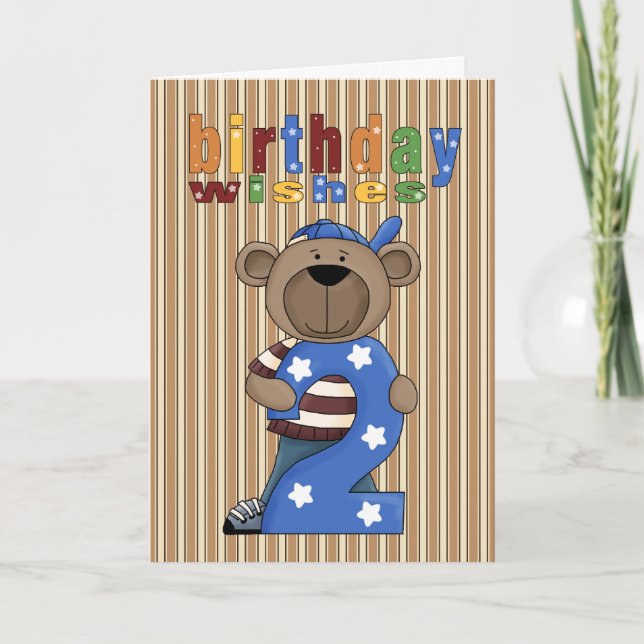 Oso Divertido 2. Tarjeta de deseos de cumpleaños (Anverso)