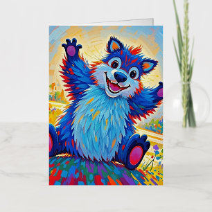 Oso divertido feliz Arte abstracto de animal lindo