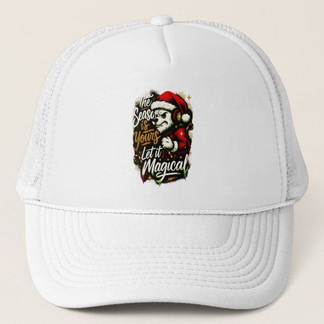 Oso DJ de Navidad Acogedor Gorro de Punto OPTIVEXO (Anverso)