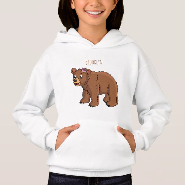Oso dulce con ilustracion personalizado de flores (Anverso)