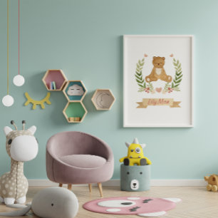 Oso Durmiente Infantil Nursery Wall Art Decoración