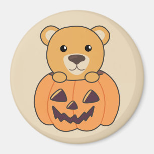 Oso En Calabaza Osos Dulces Feliz Imán Halloween
