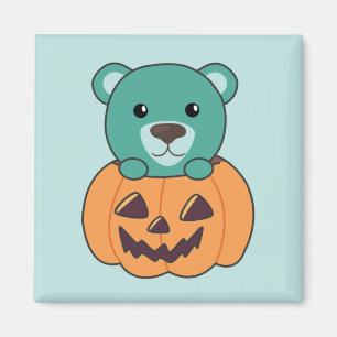 Oso En Calabaza Osos Dulces Feliz Imán Halloween