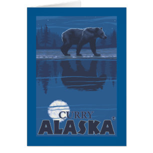Oso en claro de luna - curry, Alaska