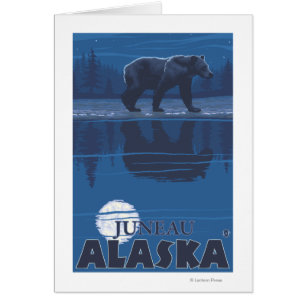 Oso en claro de luna - Juneau, Alaska