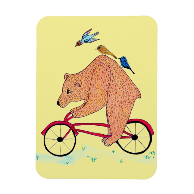 Oso en el imán de la bicicleta (Vertical)