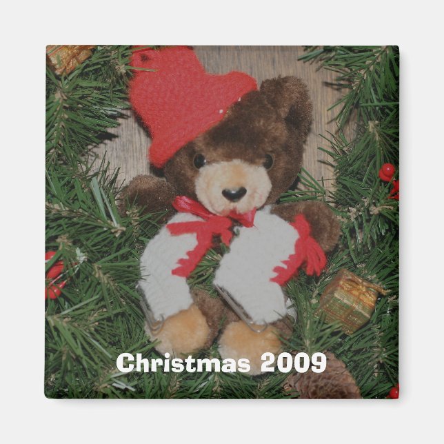 Oso En El Imán De Vacaciones De Los Navidades De L (Frente)