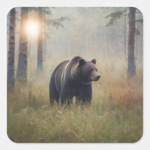 Oso en los Pegatinas forestales