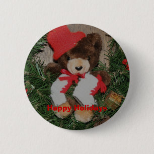 Oso En Navidades De Lágrima Pin Botón De Feriado