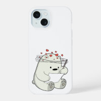 Oso enamorado leyendo - Funda para iPhone de dibuj