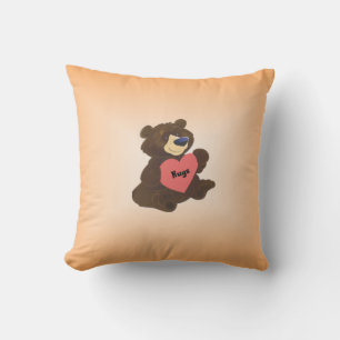 Oso enorme en el Cojín decorativo americano de moj
