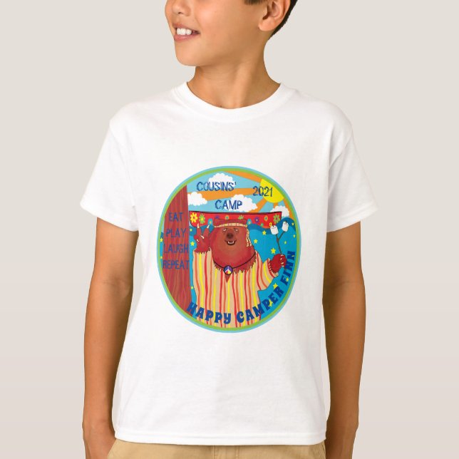 Oso feliz de camiseta de Camp Groovy para niños (Anverso)