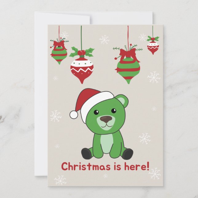 Oso Feliz Navidad Animales de Invierno Osos Fiesta (Anverso)