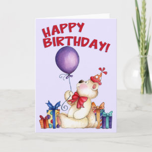 Oso fiesta - Tarjeta de saludo